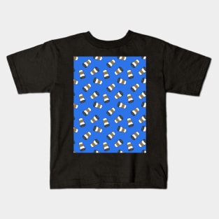 ditsy coffee cups on blue Kids T-Shirt